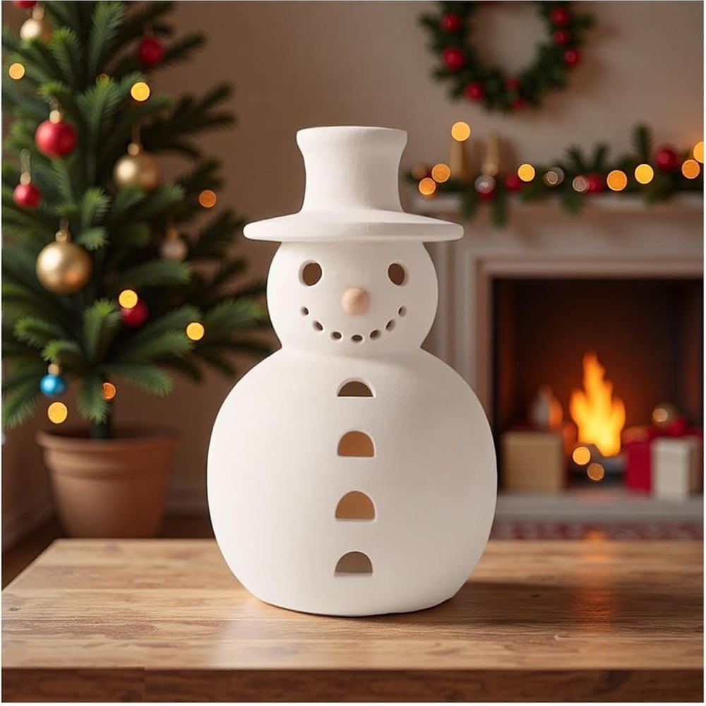 Snowman Figurine Winter Decor Holiday Rustic 9.9”